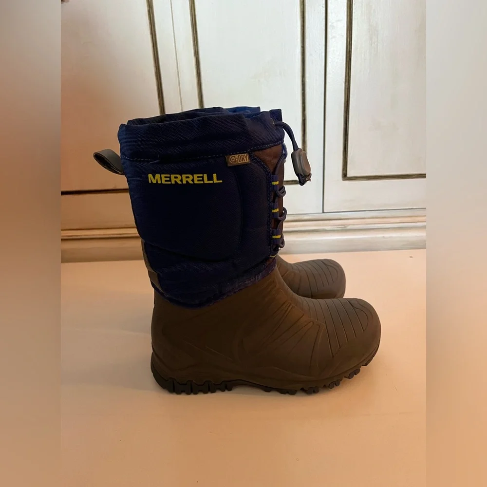 Merrell Snow Quest Lite Waterproof Snow Boot Grey/Colbat lightweight Boys 1